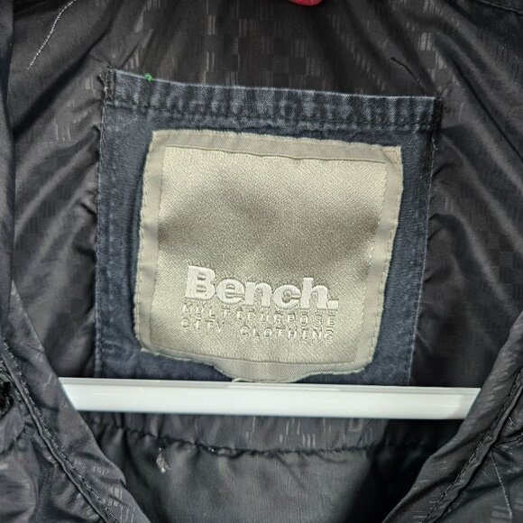 Bench Lightweight Jacket Coat Full Zip Mens S Black Hooded Pockets Packable - Picture 3 of 14
